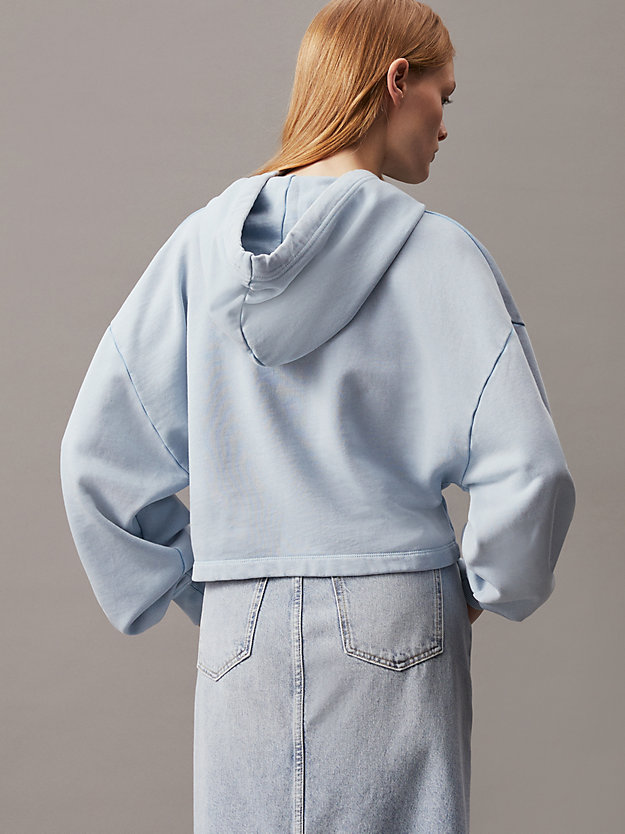 Washed Cotton Cropped Hoodie
