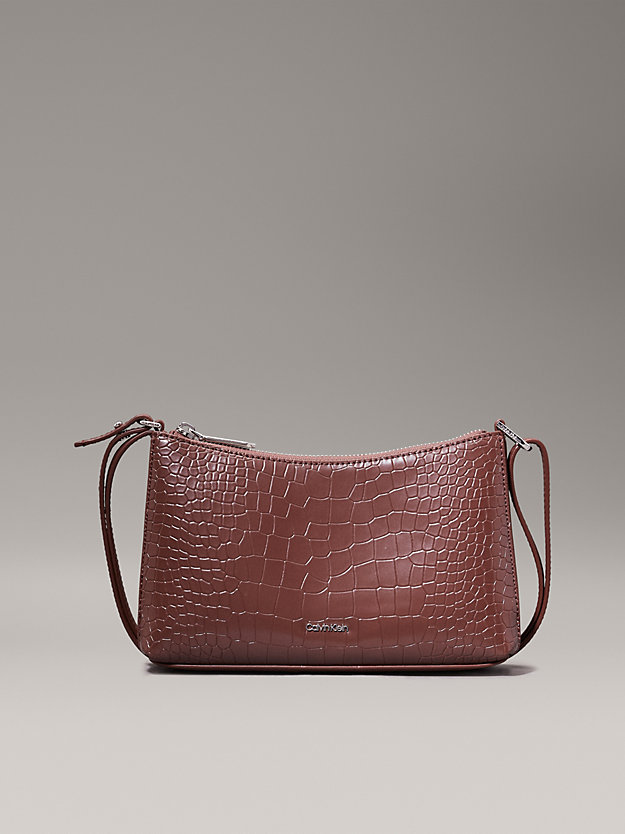 Croc Effect Convertible Crossbody Bag