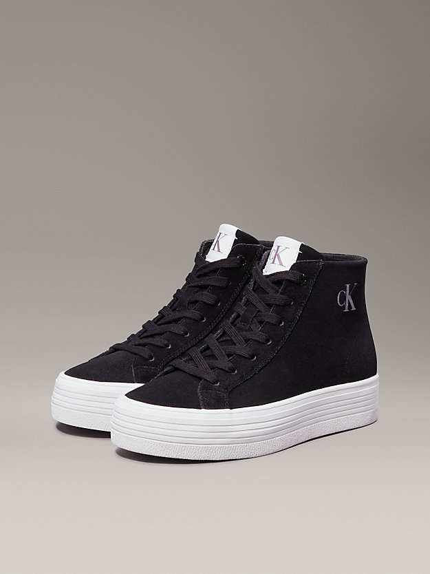 Suede Platform High-Top Trainers