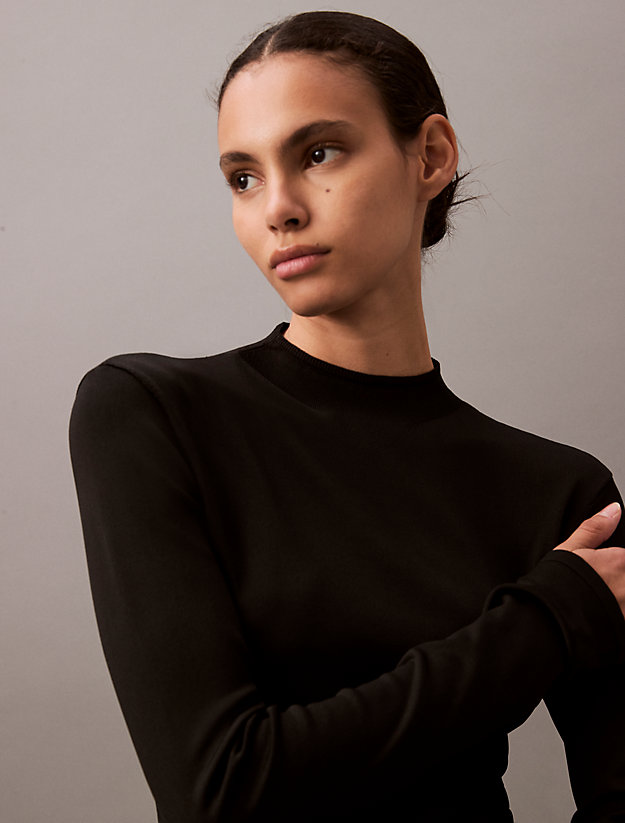 Mock Neck Viscose Sweater