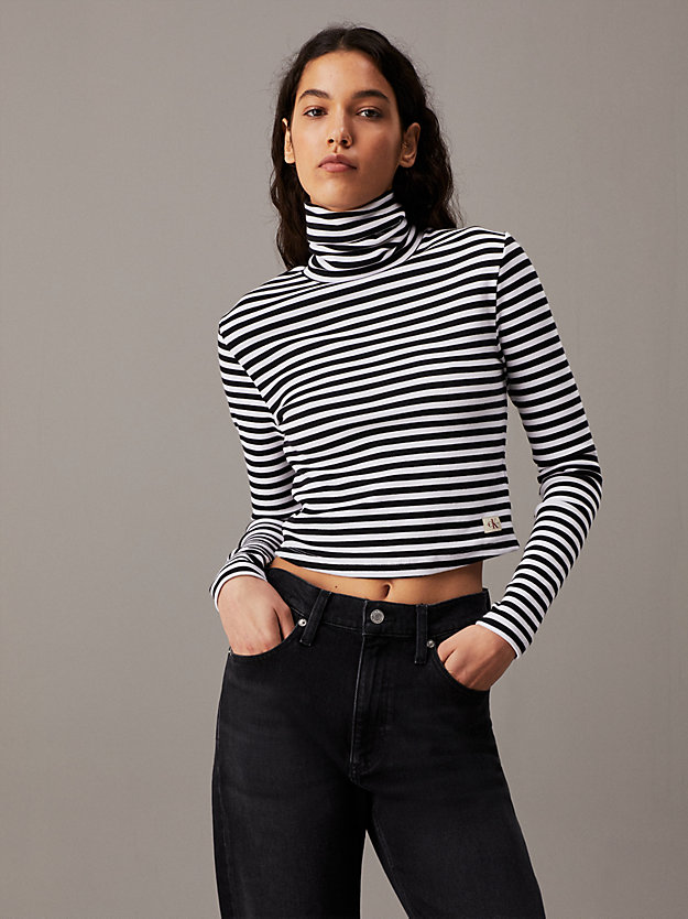 Slim Ribbed Cotton Roll Neck Top