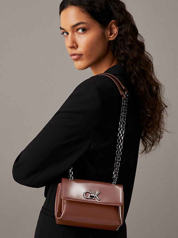 Convertible Small Shiny Shoulder Bag