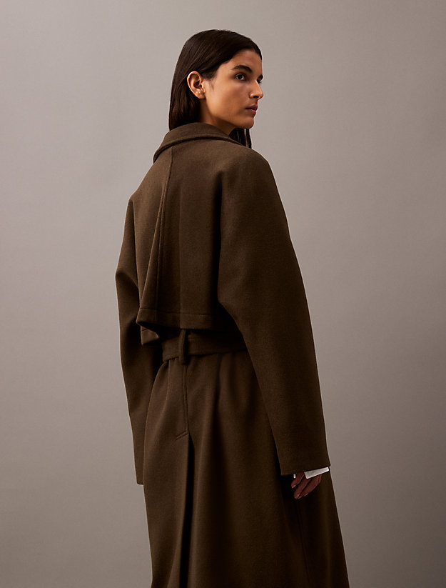 Long Wool Cashmere Blend Trench Coat