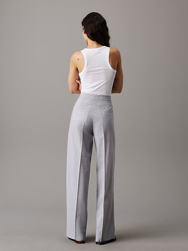 Wool Blend Straight Trousers