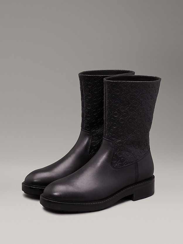 Leather Logo Boots