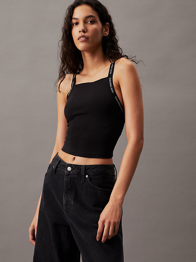 Logo Tape Cropped Tank Top