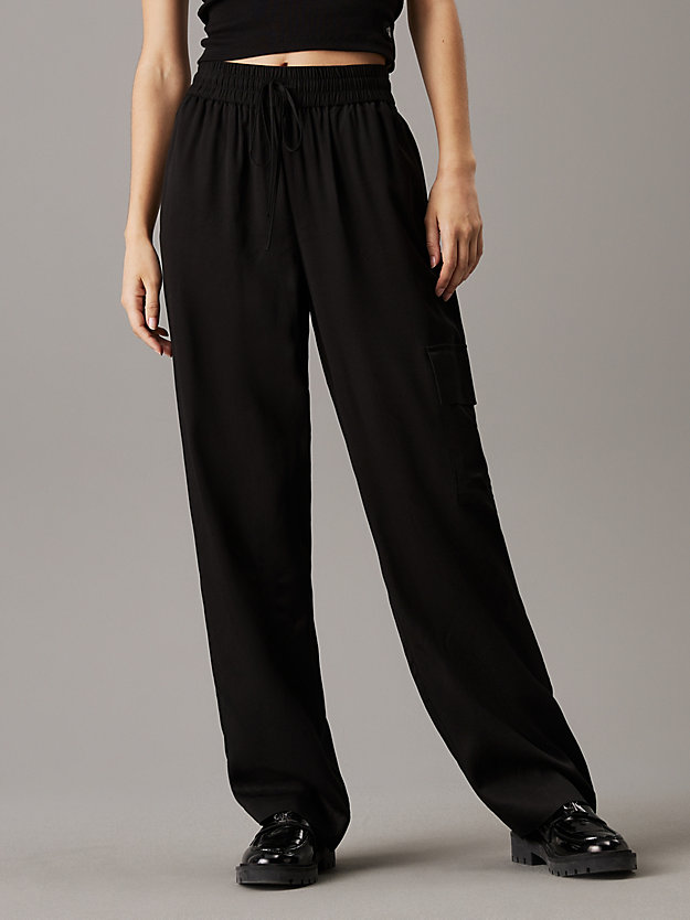 Satin Utility Cargo Pants