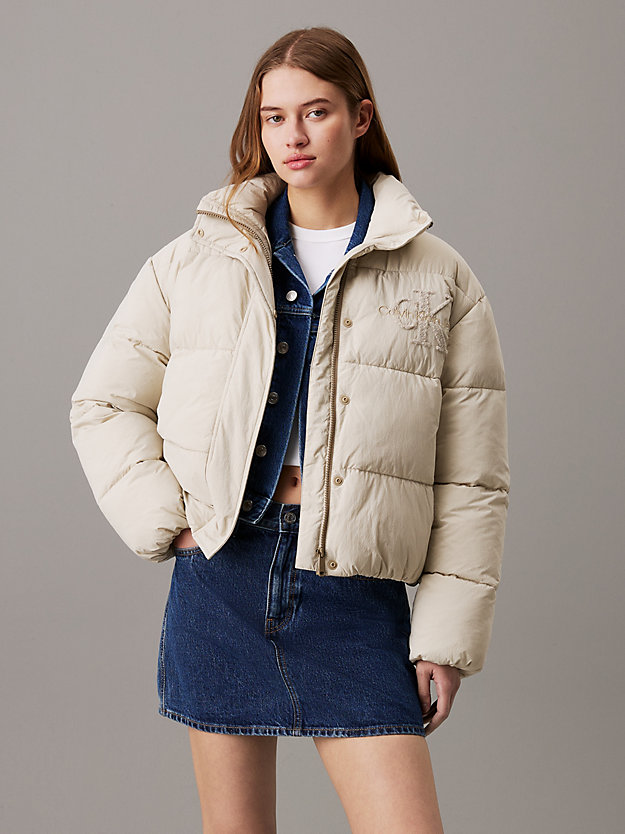 Relaxed Chenille Logo Puffer Jacket