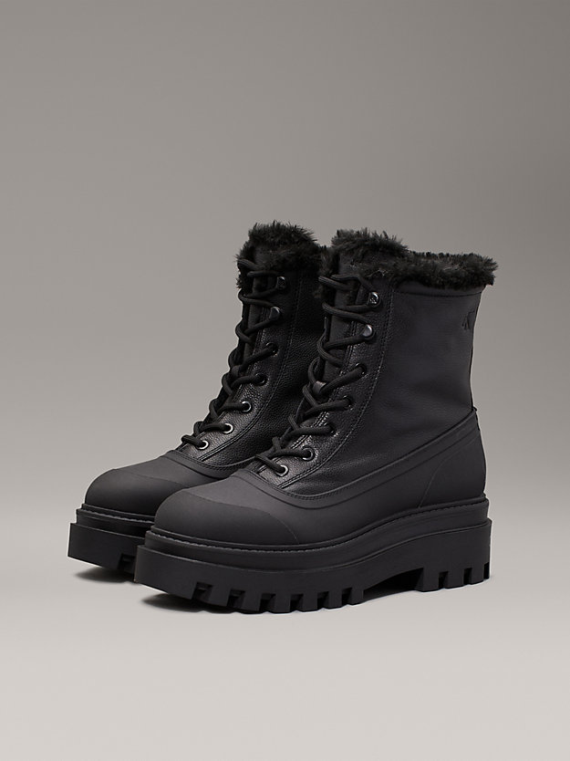 Leather Winter Platform Boots