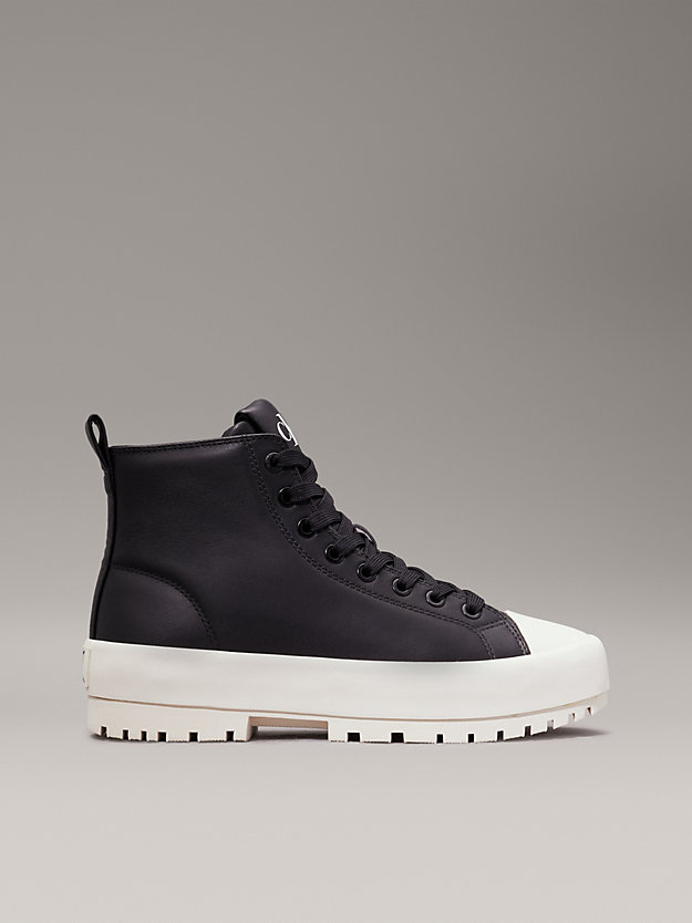 Leather Lug High-Top Trainers