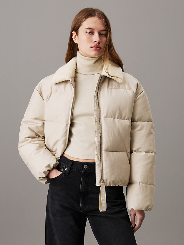 Relaxed Aviator Puffer Jacket