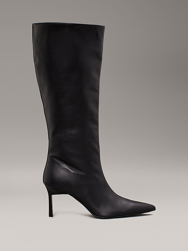 Leather Heeled Knee Boots