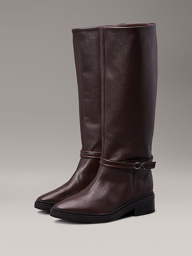 Leather Heeled Knee Boots