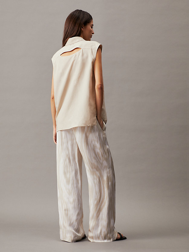 Relaxed Twill Printed Trousers
