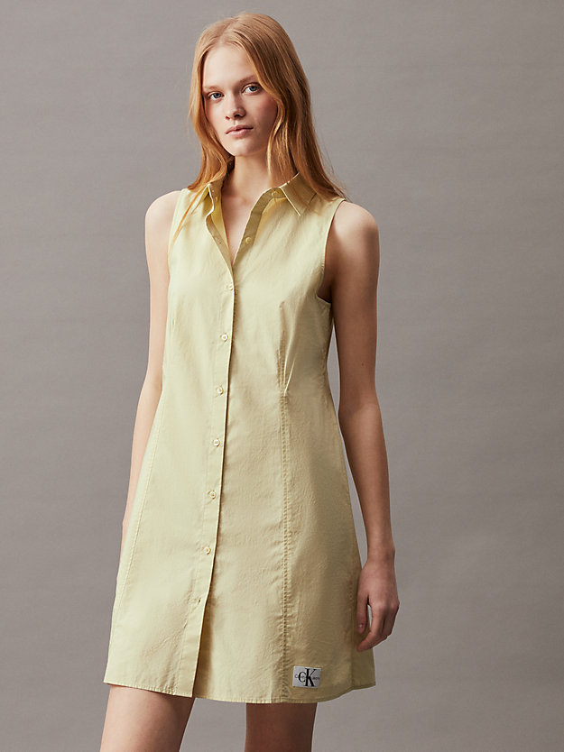 Cotton Sleeveless Shirt Dress