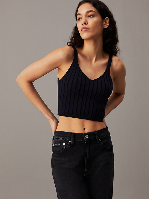 Plated Cotton Knit Bralette Top