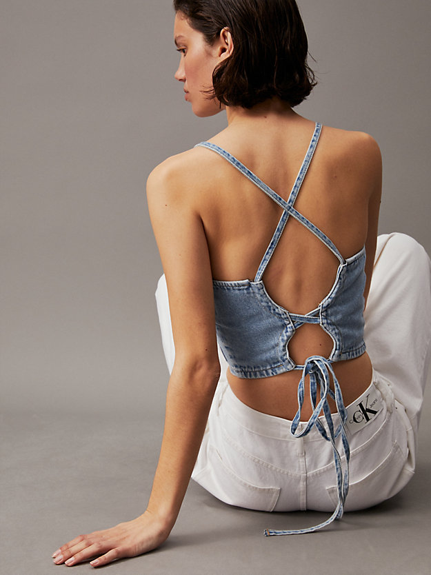Tie Back Denim Top