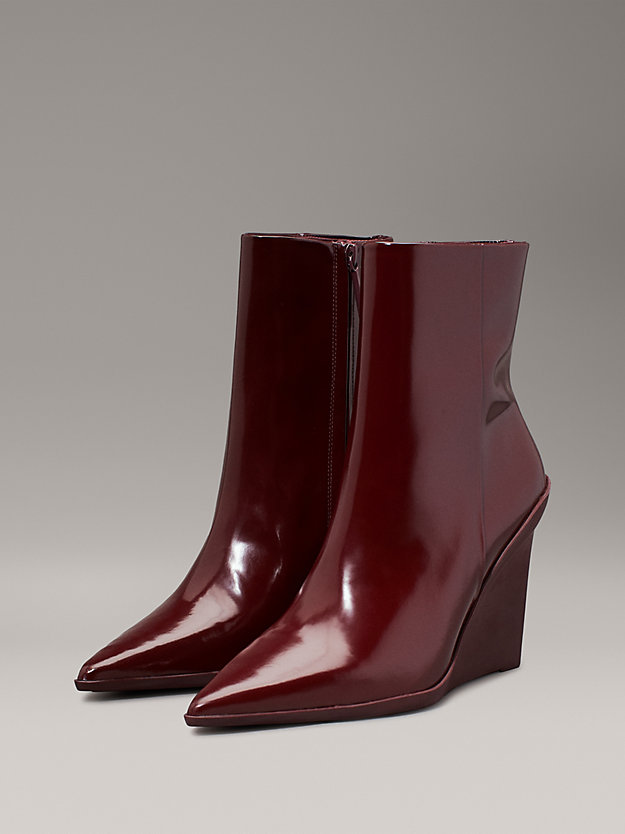 Leather Wedge Ankle Boots