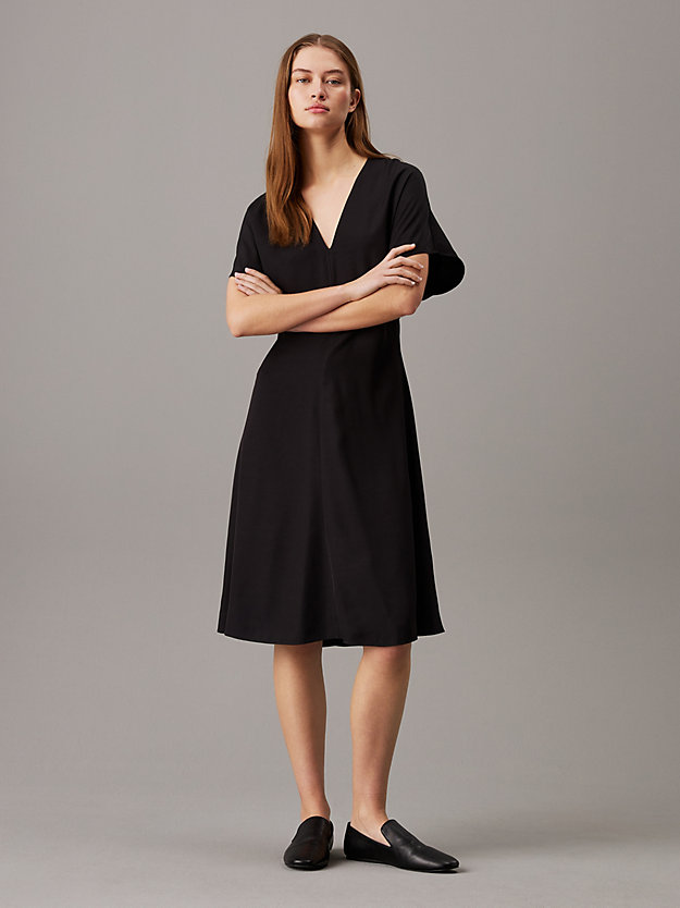 Viscose Twill Flared Dress