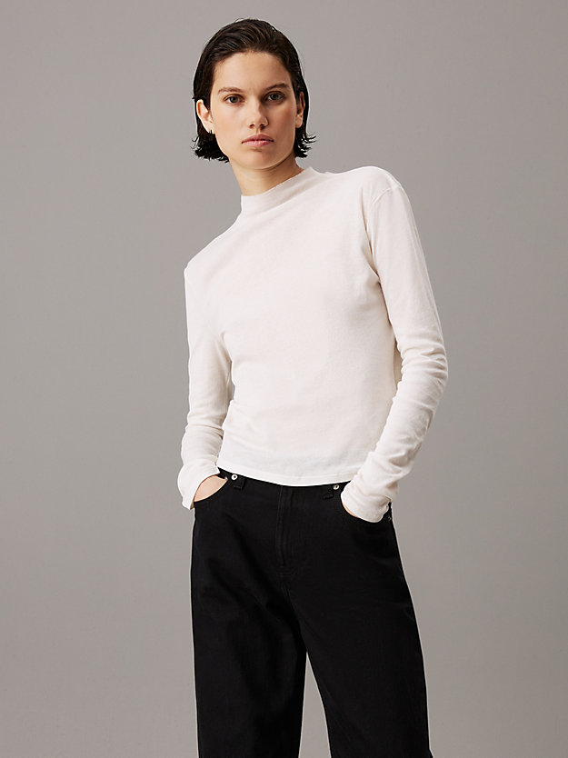 Sheer Knit Long Sleeve Top