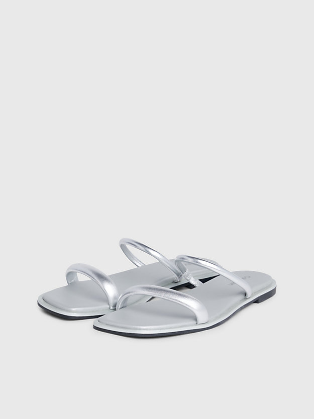 Metallic Leather Sandals