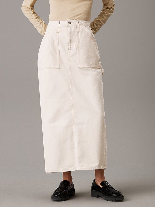 Denim Utility Maxi Skirt