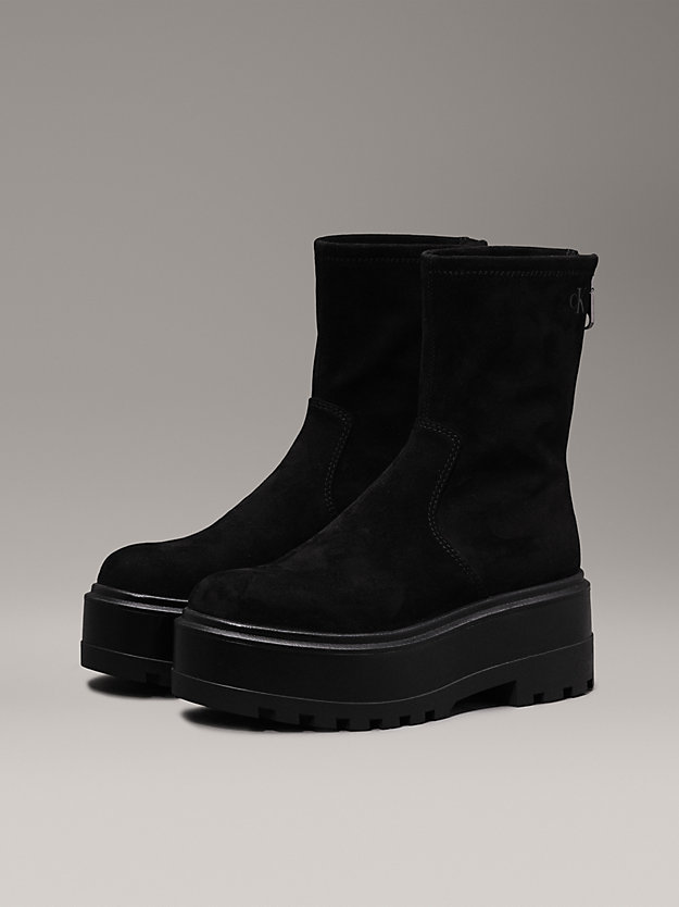 Faux Suede Platform Boots