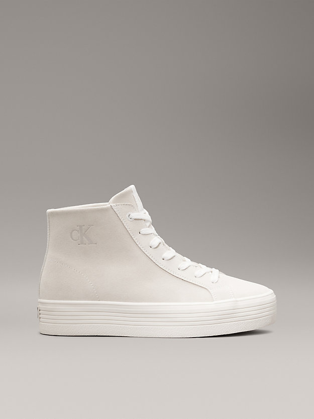 Suede Platform High-Top Trainers