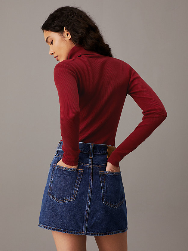 Slim Ribbed Roll Neck Jumper