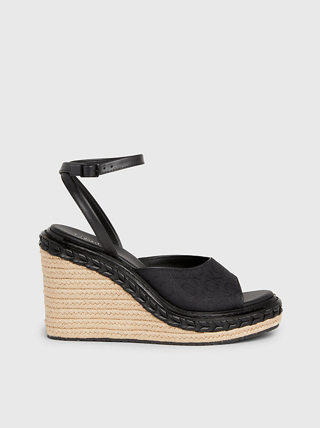 Logo Espadrille Wedge Sandals