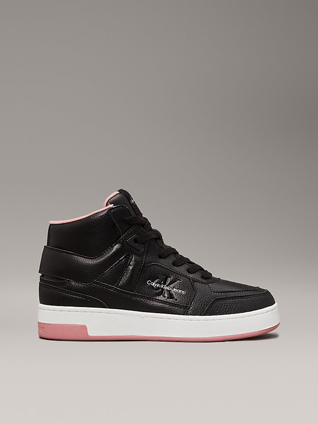 Faux Leather High-Top Trainers