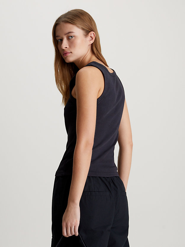 Ribbed Cotton Monogram Tank Top