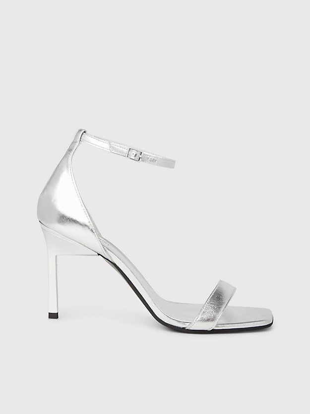 Metallic Leather Stiletto Sandals