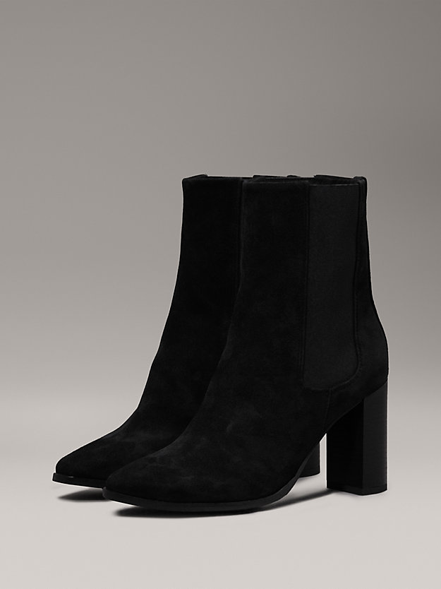 Suede Heeled Chelsea Boots