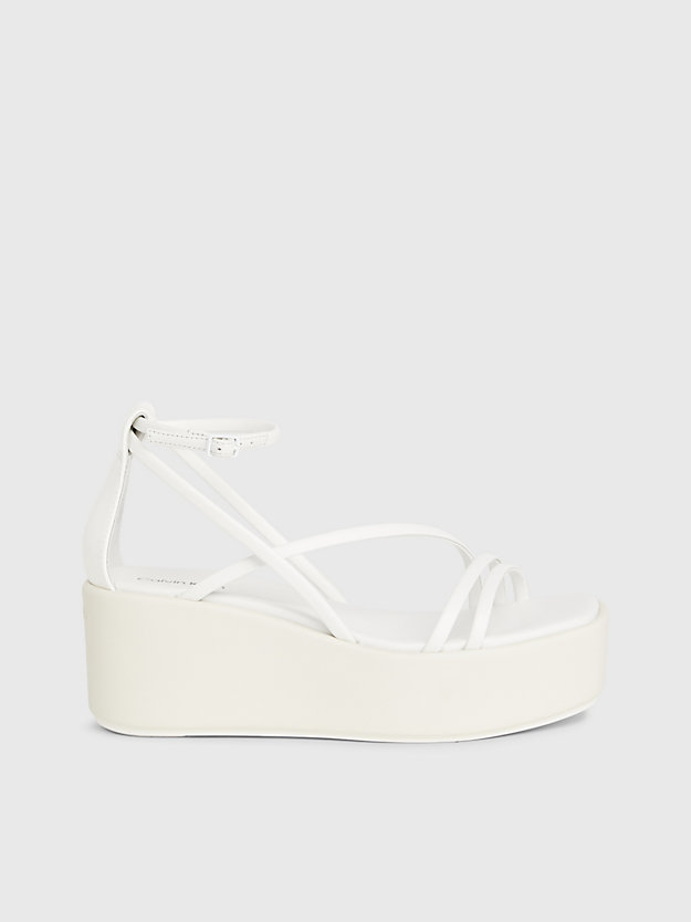 Leather Platform Wedge Sandals