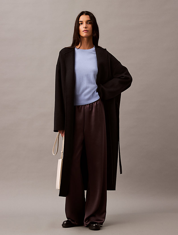 Cashmere Wool Blend Wrap Coat