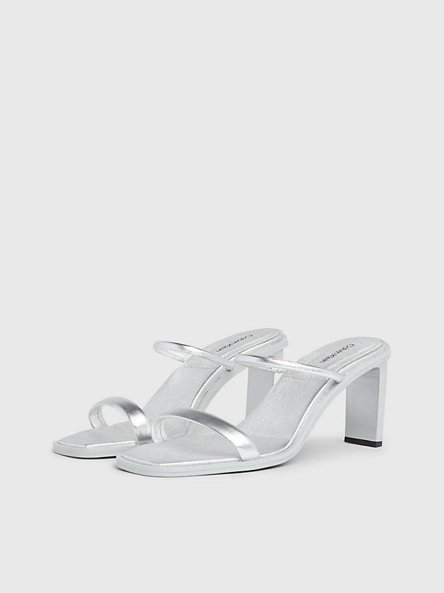 Metallic Leather Stiletto Sandals