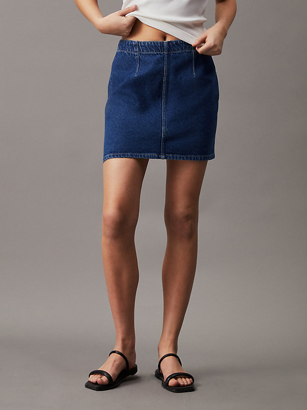 Denim A-line Mini Skirt