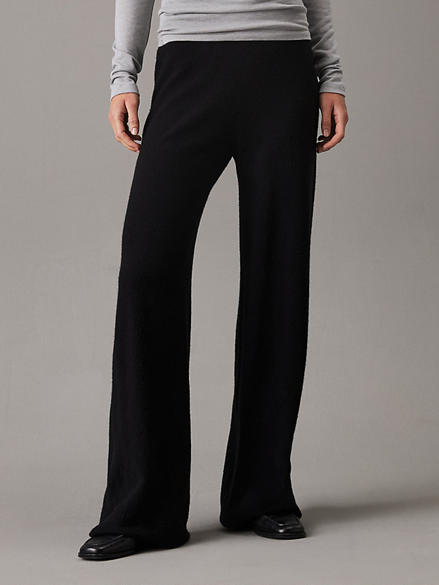 Soft Wool Wide Leg Trousers