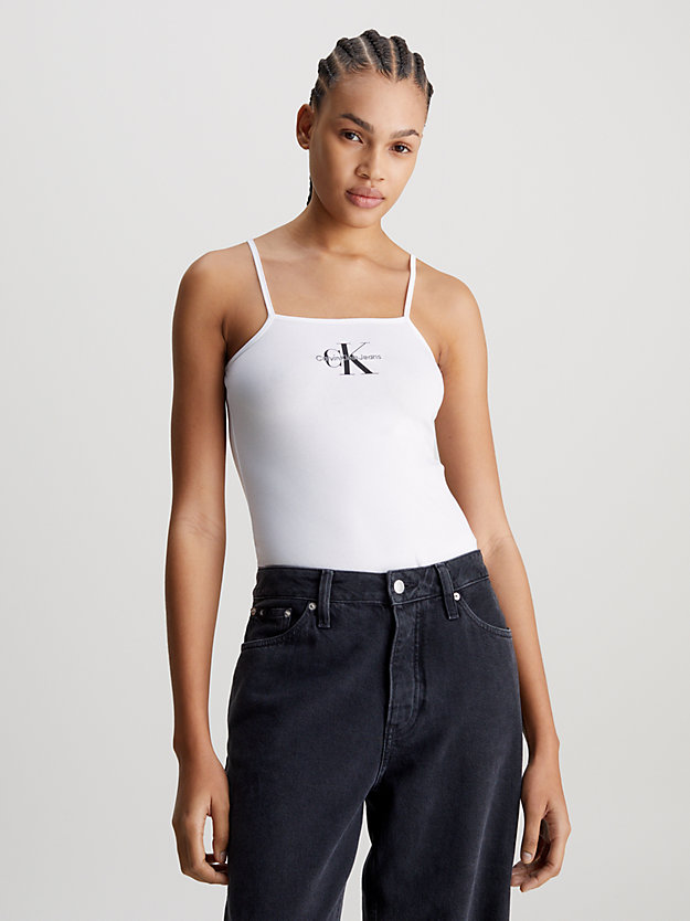 Cotton Stretch Monogram Bodysuit