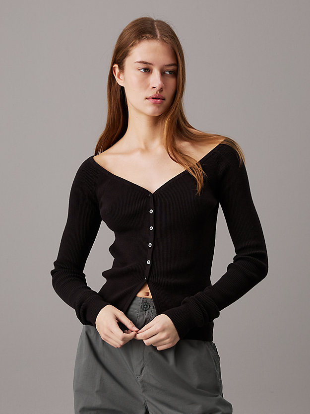 Slim Ribbed Cotton Cardigan
