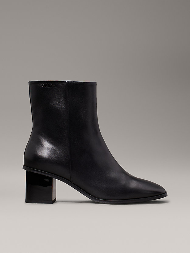 Leather Square Toe Ankle Boots