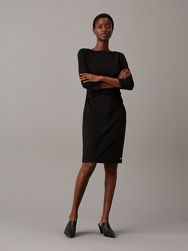 Slim Scuba Twist Detail Dress