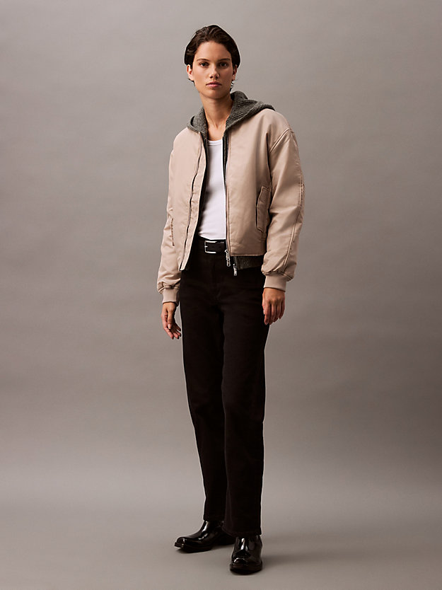 Padded Nylon Bomber Jacket