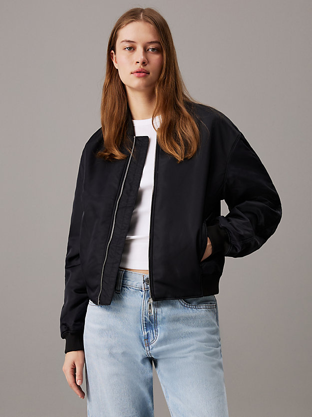Padded Nylon Bomber Jacket