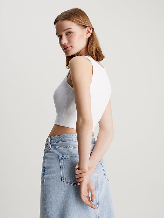 Slim Ribbed Cotton Cropped Top