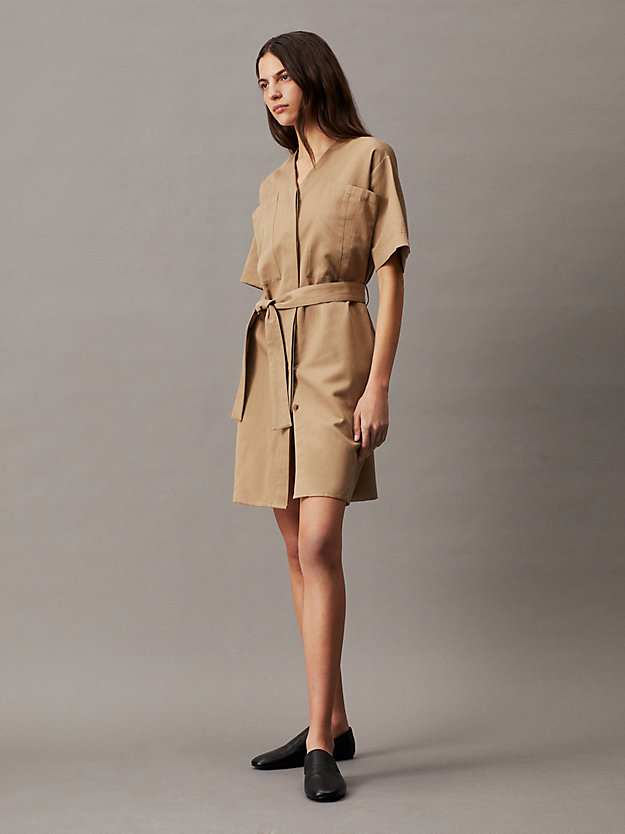 Oversized Linen Belted Shift Dress