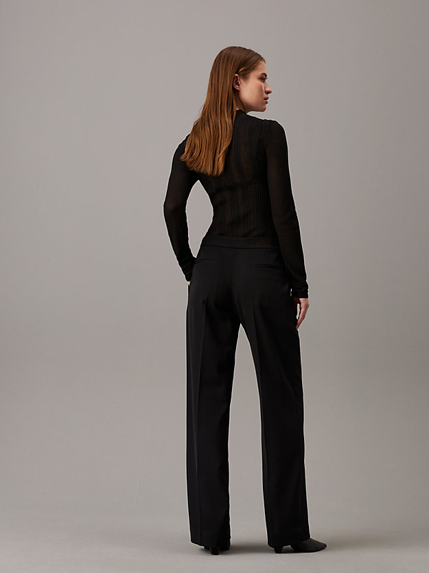 Straight Twill Tuxedo Trousers