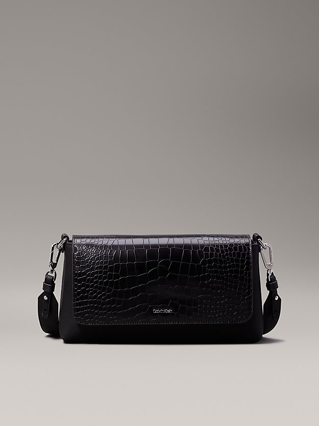 Croc Effect Convertible Shoulder Bag
