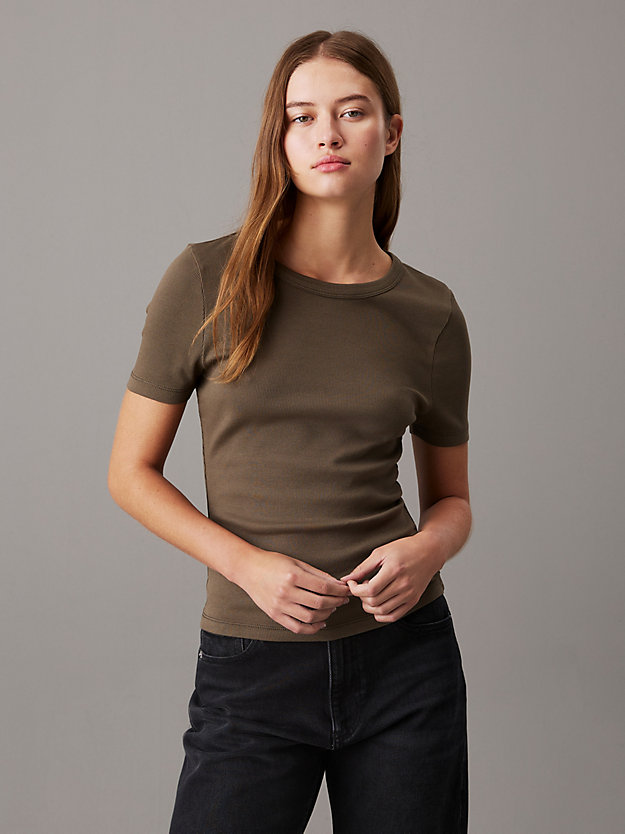 Washed Ribbed Cotton T-shirt